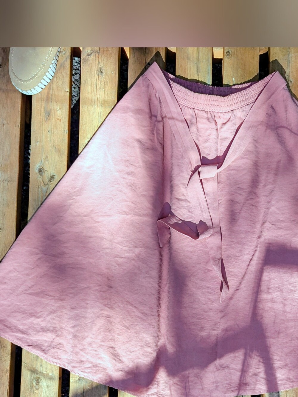 Ragged Full A-Line Skirt in Dusty Rose LAGENLOOK Mori Romantic Jupe Ample 10 - Picture 3 of 7